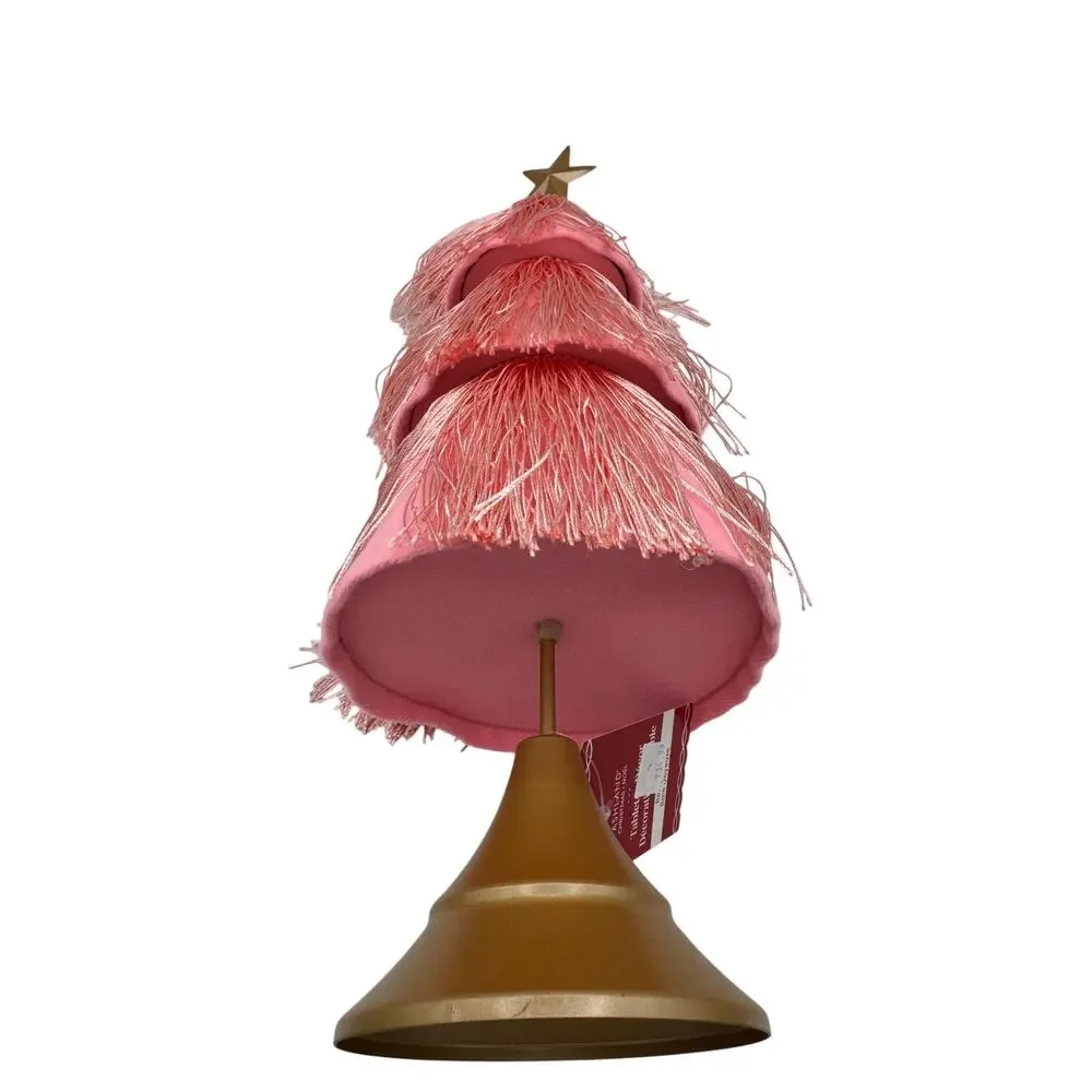Ashland Christmas Pink Tassel Fringe Tree Gold Base Tabletop Decor NWT